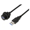 Tru Components USB 3.0-Buchse auf Stecker, IP67 (Gewinde), Kabel 0,5 m TC-E13T-FU3-PWF/MU3-NWA (TC-13543568)