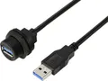 USB 3.0-Buchse auf Stecker, IP67 (Gewinde), Kabel 0,5m TC-E13T-FU3-PWF/MU3-NWA-0.5PV-S Wasserdichtes Kunststoffkabel TC-13543568