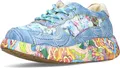 Laura Vita Damen Sneaker sommerlicher Traum aus Leder mit Pailletten NIKITO-72, Größe:37 EU, Farbe:Blau