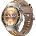 Huawei Watch GT6 Pro, 46mm, Titangehäuse mit braunem Nylonarmband Smartwatch, Farbe:Beige - Beige