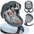 Insma Babyschaukel 5 Gang Elektrische bluetooth-Babywippe, mit 10 Liedern und Fernbedienung, 3x Spielzeug, Batteriekompatibel schwarz