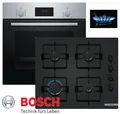 Bosch Gasherd Gas Herdset Neu Autark Set Teleskop Backofen Umluft + GAS Kochfeld Hartglas