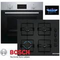BOSCH Gasherd-Set Gas Herd Autark Bosch Teleskopauszug Backofen Umluft + GAS Kochfeld, mit 1-fach-Teleskopauszug