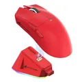 ATTACK SHARK X11 Gaming Mouse mit Magnetic Charging Dock, PixArt PAW3311 Gaming Sensor, BT/2.4G Wireless/Wired Gaming Mouse, 22000 DPI, Office Mice Gamer Mice Mice for Win11/Xbox/PS/Mac (Red)