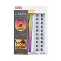KISS imPRESS Falsies Press On Lashes "Natural" Selbstklebende Wimpern 1-Step, Glam Volume, Schwarz, Kein Kleber erforderlich, Wimpernverlängerung DIY, 20 Wimpernbüschel & Applikator