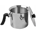 Karl Hausmann Milchtopf 1,5L Doppelwandig mit Pfeife – Edelstahl Simmertopf – Wasserbadtopf für Milch, Pudding & Schokolade – Induktion & al... - Silber