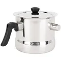 KARL HAUSMANN Milchtopf 1,5L mit Pfeife, Deckel und Messskala - Milchkochtopf Edelstahl Doppelwandig, Wasserbad Prinzip, ohne Anbrennen und Überkochen, für Induktion, Gas, Ceran, Elektro