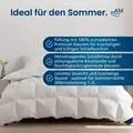 DormiGood | Premium Daunendecke | 155x220 cm | Sommerdecke | 100% Daunen (250g) | Bettdecke | 155x220 | Sommerbett | Sommer | Leicht | Dünn | Nomi... - Weiß