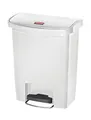 Rubbermaid Commercial Products Slim Jim® Tretmülleimer aus Kunststoff 30 l | Innenraum-Mülleimer für Medizin, Büro, Gewerbe, Küche und Bad | Weiß | 1883555
