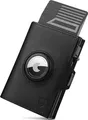 Herren RFID Slim Wallet mit Airtag-Fach, Münzfach aus Aluminium - Schwarz