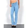 ESRA Bootcut-Jeans Bootcut Jeans Damen High Waist Stretch Wide Leg Jeans bis Übergröße B1 Damen Bootcut Jeans High Waist Damen Schlaghose Jeans weites Bein Hose blau 36