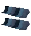 PUMA unisex Sneaker Socken Kurzsocken Sportsocken 261080001 12 Paar, Farbe:Blau, Menge:12 Paar (4x 3er Pack), Größe:39-42, Artikel:-460 denim blue