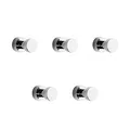 BVL Chrom Handtuchhaken, 5 Stück Rostfreies Metall Wandhaken, Self Adhesive or Wall Mountable Kleiderhaken für Bad Küche