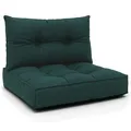 Polster für Gartenmöbel Set Sitzpolster 60x60 cm und Rückenkissen 40x60 cm - Lounge Kissen Outdoor Polster Balkon und Gartenmöbel-Kissen Loungekissen Gartenpolster Auflagen für Rattanmöbel Grün