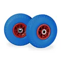 relaxdays Sackkarrenräder luftbereift blau, rot Vollgummi Felgen, Achse 2,0 cm