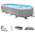 Prism Frame Oval Pool Swimming Pool 610x305x122 Cm Schwimmbad Filterpumpe - Intex