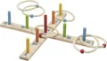 RINGWURFSPIEL mit Sisalringen bunt Holz Wurfspiel Outdoorspiel Ringe werfen NEU