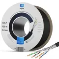 hb-digital CAT 7 Außen Verlegekabel 100m Installationskabel S/FTP PE AWG23