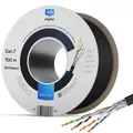 100m Verlegekabel Cat7 Kupfer Outdoor Kabel Netzwerkkabel Datenkabel Außen UV