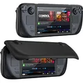 ProCase Hülle für Steam Deck Tragbar, Flip Cover Kompatibel mit 7 Zoll Valve Leicht Case Schutzhülle Magnetisch Abnehmbare Frontabdeckung Skin 2021 Steam Deck Zubehör für Unterweg-Schwarz