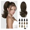 Sofeiyan Ponytail Extension 33 cm Claw Clip Synthetic Hairpiece Brown Light