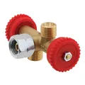 GOK Doppelabzweigventil & Regulierventil für Gasflaschen | Propan | G 1/4 LH-ÜM x 2X G 1/4 LH-KN