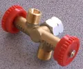 Abzweigventil Doppel Ventil Messing Gas Gashahn 2 Abgänge 310f802-1 NEU