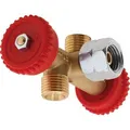 GOK Gas Absperrventil 2-fach G 1/4" LH-ÜM x (2x) G 1/4" LH-KN