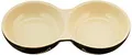 Nobby Katzen Keramik Doppelnapf CAT, schwarz/beige 22 x 11,5 x 3,5 cm, 1 Stück
