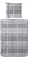 Primera Bettwäsche "Biber-Bettwäsche Ruutu", grau, B/L: 155cm x 220cm, 1 Stk., 1 Stk., Biber, B/L: 80cm x 80cm, 2 Stk.