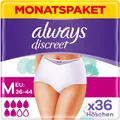 Always Discreet Inkontinenz Pants Gr. M Plus 36 Höschen Monatspaket 4 x 9 Stück