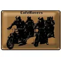Roomando Metallschild Blechschild Spruch 30x20cm Motorrad Caqfe Racers motorcycle 30x20