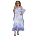 Disney Offizielles Frozen Elsa Kostüm für Mädchen, Eiskönigin Prinzessin Kinder Verkleidung, Karneval Fasching Halloween Kleid – Größe S