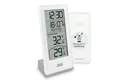 ADE funk mit Außensensor, Uhrzeit, ausgeschriebener Wochentag Funkwetterstation (inkl. 4 AAA Batterien, Kalender, Temperaturtrendanzeige)