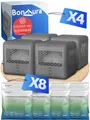 BonAura Luftentfeuchter ohne Strom, für 88 m³ Räume, Tank 0,6 l, 4x Entfeuchter und 8x Luftentfeuchter Nachfüllpack