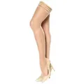 missO Halterlose Feinstrümpfe S306 15 DEN (1-Paar, 1 Paar) mit dezentem Glanz beige|braun XXL (48)