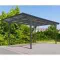Westmann Metall Carport "Helsinki" mit Flachdach aus Doppelstegplatten, 503 x 305 x 232 cm,anthrazit,15 m2