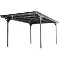 Metall Carport 'helsinki' Mit Flachdach Aus Doppelstegplatten, 503 X 305 X 232 Cm, Anthrazit, 15 M2 - Westmann