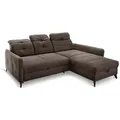 Ecksofa mit Funktion Loft Mikrofaser Braun Dunkelbraun