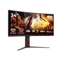 AOC CU34G4Z 34 Zoll Curved, UW-QHD USB Hub Gaming Monitor, 240Hz, Fast VA Panel, 0.3ms MPRT, Adaptive Sync, HDR400, FreeSync Premium, (3440x1440 HDMI 2X 2.1 DP 1x 1.4) Schwarz