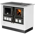 JUSTUS Festbrennstoffherd Rustico 90, 7 kW, Zeitbrand weiß