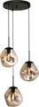 masterlight Pendelleuchte Lava 3-flammig Glas Gold 40x40cm