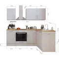 Respekta L-Küchenzeile Anton LBBERPL220LHWC ohne E-Geräte 220 cm Lärche Weiß