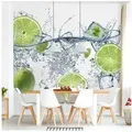 Bilderdepot24 Küchentapete Küche Erfrischende Limette Eiswürfe Wasser Kulinarisch Modern, Glatt, Matt, (Vliestapete inkl. Kleister oder selbstklebend), Küche Esszimmer Bildtapete Fototapete Vliestapete Wandtapete weiß 1.92 m x 0.0001 m x 1.92 m