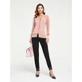 Cardigan HEINE, Damen, Gr. 46, rosa, 90% Baumwolle, 10% Seide, unifarben, Langarm, Strickjacken
