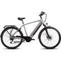 SAXONETTE E-Bike Trekkingrad Saxonette Deluxe Sport (Diamant), 9 Gang Shimano Alivio Schaltwerk, Kettenschaltung, Mittelmotor, 418 Wh, Pedelec, Elektrofahrrad für Damen u. Herren silberfarben 48 cm