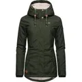 Ragwear Winterjacke Monade Damen Winterparka mit Kapuze und m. Fleece gefüttert grün 5XL (50)