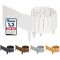 Garronda Rasenkante Beeteinfassung Holz Rollzaun Flexibler Rollborder Länge: 2m GD-0046 weiß 200 cm x 20 cm