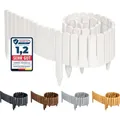 Garronda Beeteinfassung Holz Rollzaun Gartenzaun imprägniert Flexibler Rollborder Rasenkante Palisade Umzäunung für Garten Länge: 200 cm GD-004... - Weiß