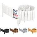 Garronda Rasenkante Beeteinfassung aus Holz flexibel 200 x 20 cm Rollborder für Rasen und Beet Beetumrandung und Beetbegrenzung Gartenzaun zum Stecken Holzzaun GD-0046 (Weiß)